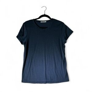 We Norwegians Navy Blue Merino Wool Tencel Blend Short Sleeve Tee XS